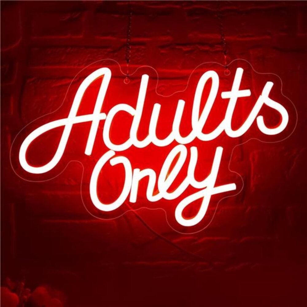 Adults Only Neon Sign for Wall Decor Red Text Light Up Sign Business Signs Neon